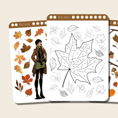 Monthly set of autumn-themed bullet journal sticker sheets