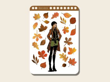 Set mensuel de planches de stickers sur le thème de l'automne pour bullet journal 10