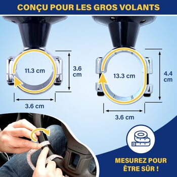 Boule de Volant Camion - Pommeau XL Spécial Volants Épais - pour Poids Lourd, Fourgon, Camionnette, Volants Sport et Tuning - Facilite Les Manœuvres 3