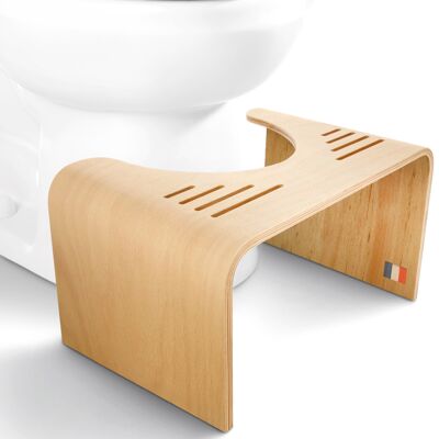 L'accroupisseur Français - The First Accroupisseur Made in France - Physiological Wooden Stool to Have THE Squatting Position in the Toilet - WC Step Stool Recommended by Doctors