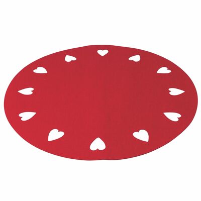 XMAS UNDER TREE IN RED FELT HEART