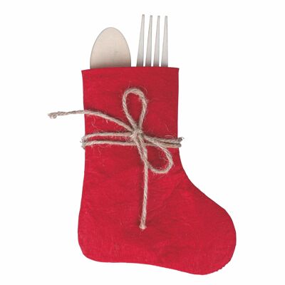 XMAS P CUTLERY RED SOCK