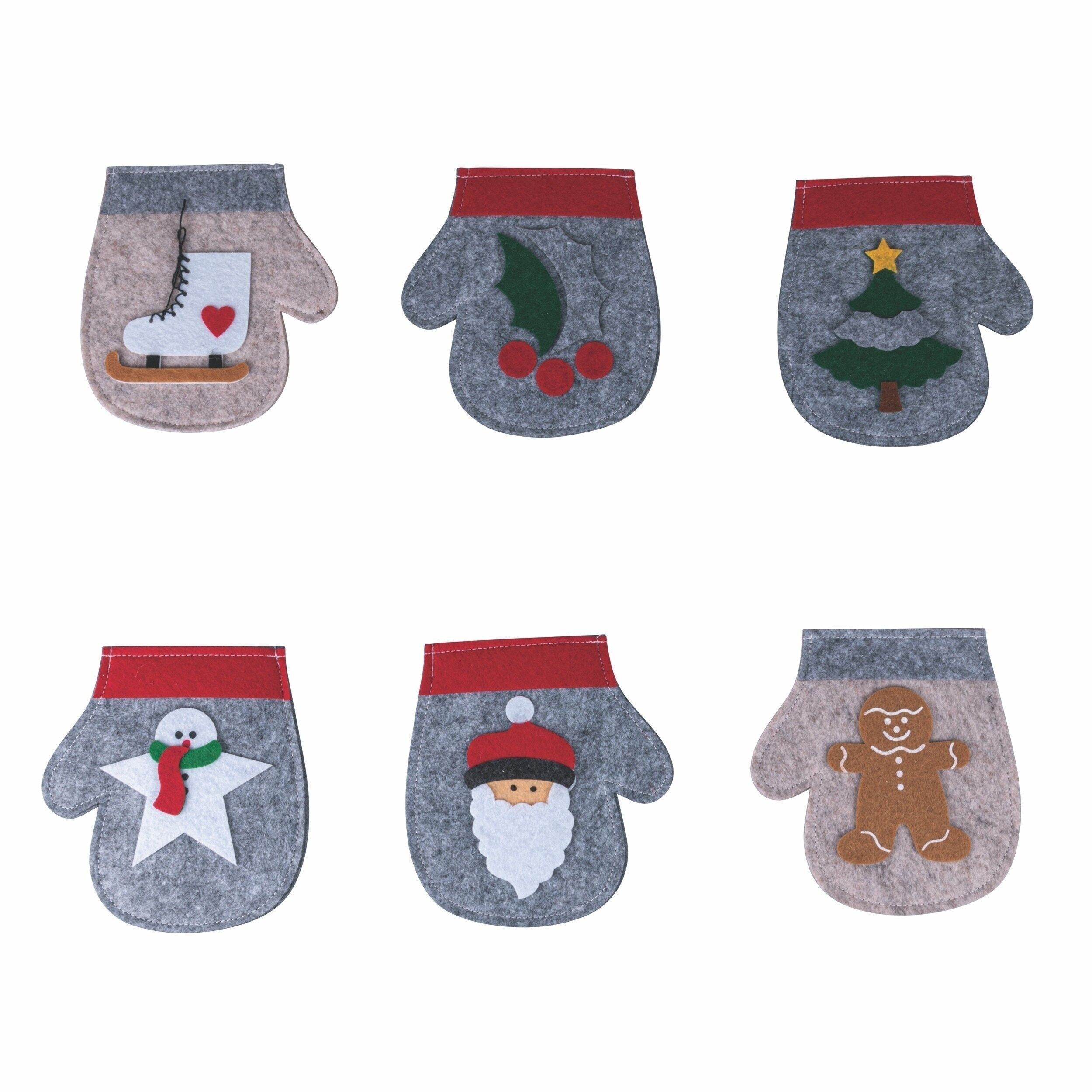 XMAS BESTECKHALTER HANDSCHUH 6 SORT