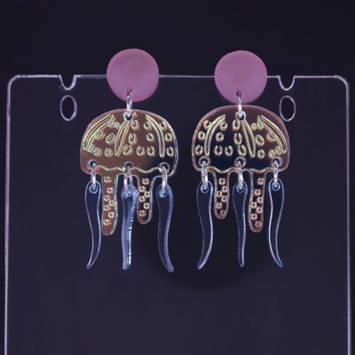Earrings - Jellyfish Baby - Stud color - Pink