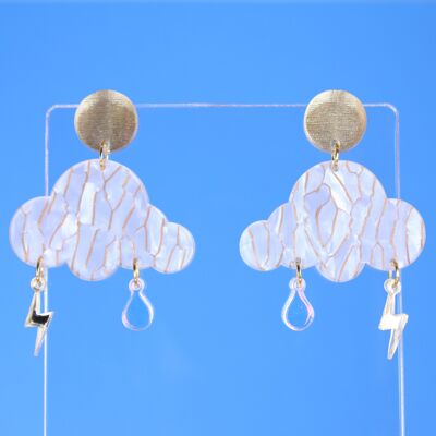 Earrings - Golden Clouds Big