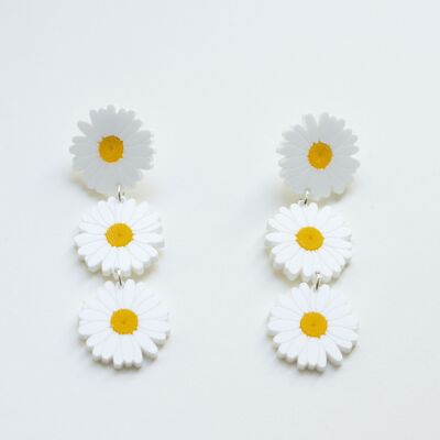 Earrings - Three Daisies