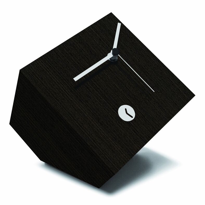 Reloj de mesa en madera y hormigón agujas blancas TOUPIE