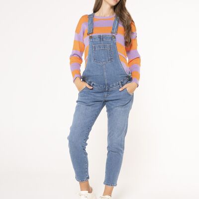 Mom fit maternity denim overalls