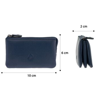 Portefeuille - Portefeuille en cuir - Portefeuille en cuir véritable - Portefeuille avec porte-clés - Peut contenir jusqu'à 12 cartes - ADAPELL® 15 2