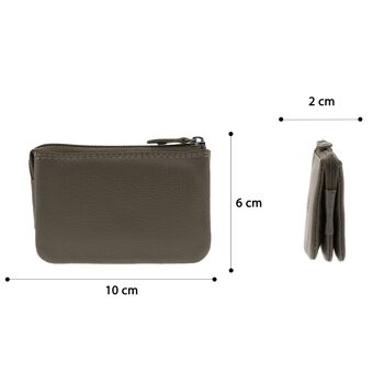 Portefeuille - Portefeuille en cuir - Portefeuille en cuir véritable - Portefeuille avec porte-clés - Peut contenir jusqu'à 12 cartes - ADAPELL® 19 2
