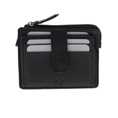 Adapell -Card Holder- Card Holder Purse - Leather Card Holder - Authentic Leather Card Holder -Capacity up to 16 Cards. (Black) 1