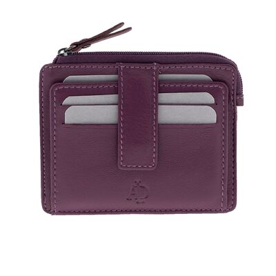 Adapell - Porte-cartes - Porte-cartes porte-monnaie - Porte-cartes en cuir - Porte-cartes en cuir authentique - Capacité jusqu'à 16 cartes (violet) 4