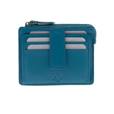 Adapell -Card Holder- Purse Card Holder - Leather Card Holder - Genuine Leather Card Holder -Capacity up to 16 Cards (cyan blue) 8