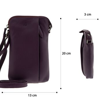 Sac pour téléphone portable unisexe en cuir de vachette de qualité supérieure - sac pour téléphone portable en cuir véritable. 4 4