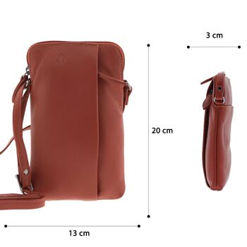 Sac pour téléphone portable unisexe en cuir de vachette de qualité supérieure - sac pour téléphone portable en cuir véritable. 5 4
