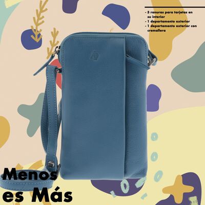 Bolso porta móvil unisex de Cuero de vacuno de Calidad superior – Bolso móvil piel auténtica. 8