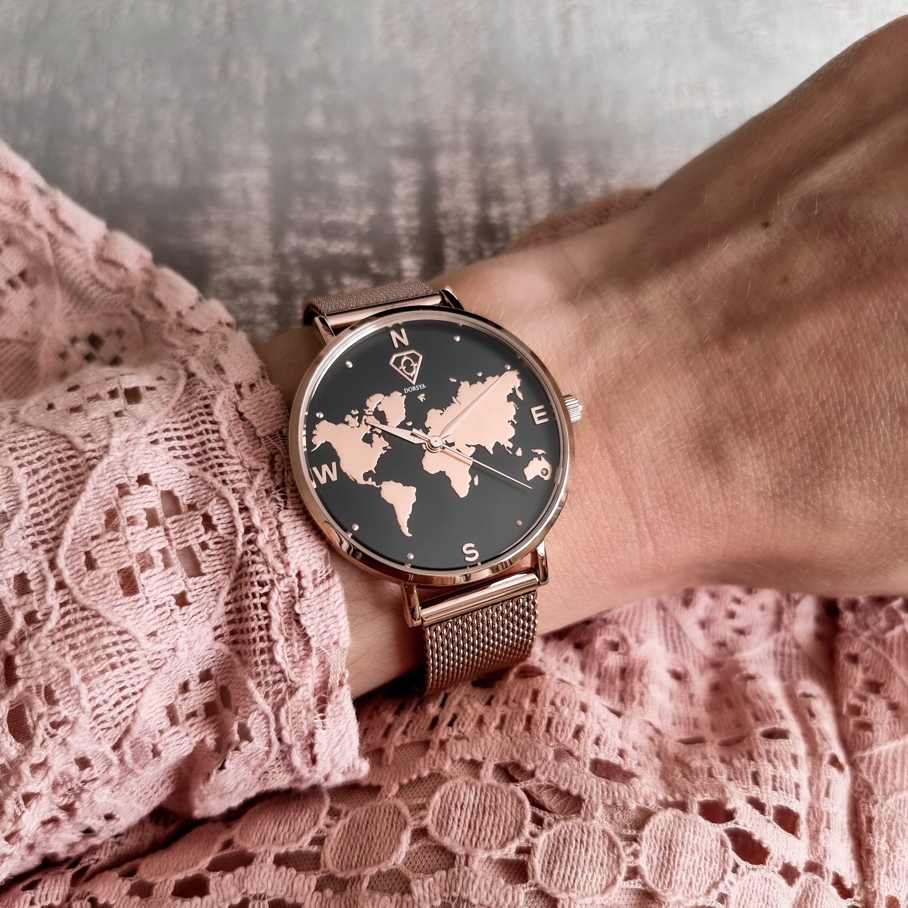 Buy wholesale Asteria Carte du Monde Rose Gold Watch