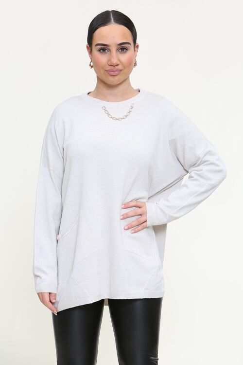relaxed fit jumper with chain