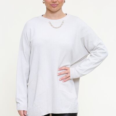 relaxed fit jumper with chain