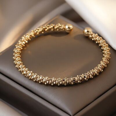 Bracelet manchette jonc pour femme | 18 plaqué or | taille unique
