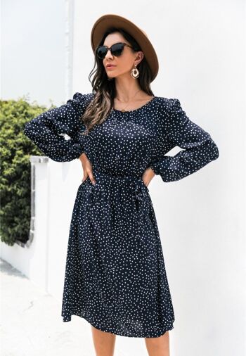 Robe dos nu à pois-Marine 2