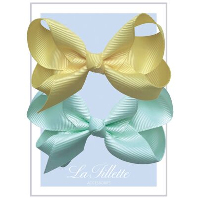 Maxima hair bow set mini with clip - Glace