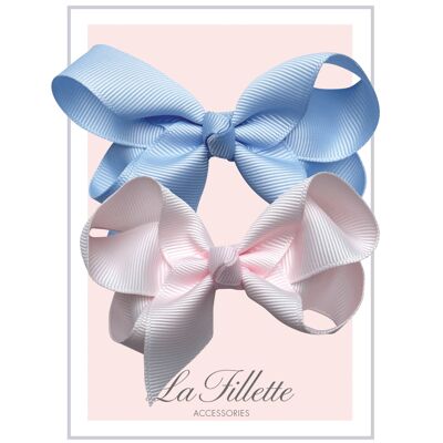 Maxima mini hair bow set with clip - Classique