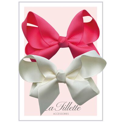 Maxima mini hair bow set with clip - Brilliant