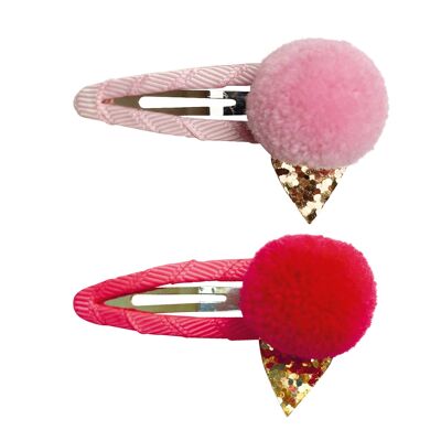 Hair Clip Set Ice-Cream in Strawberry Passionfruit