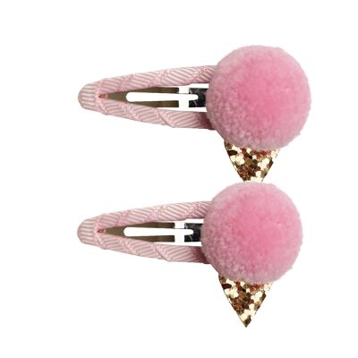 Hair clip Ice Cream with clip in powder pink