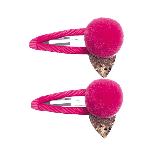 Haarspange Ice-Cream mit Clip in pink