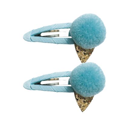 Pasador de pelo Ice Cream con pinza en azul bebe