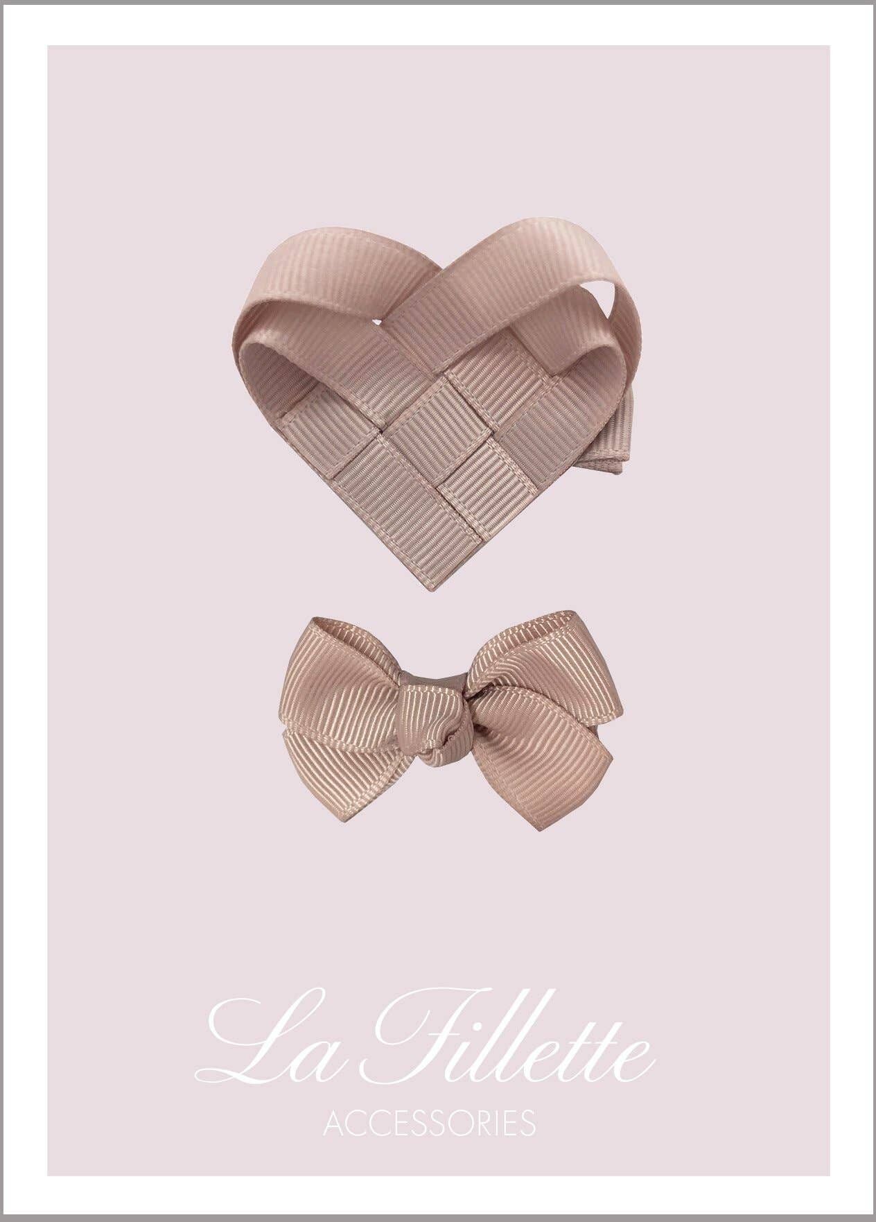 Je t'aime Estelle noeud à cheveux avec pince - vanille