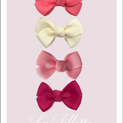 Estelle Clip Hair Bow Set - Sweet Passion