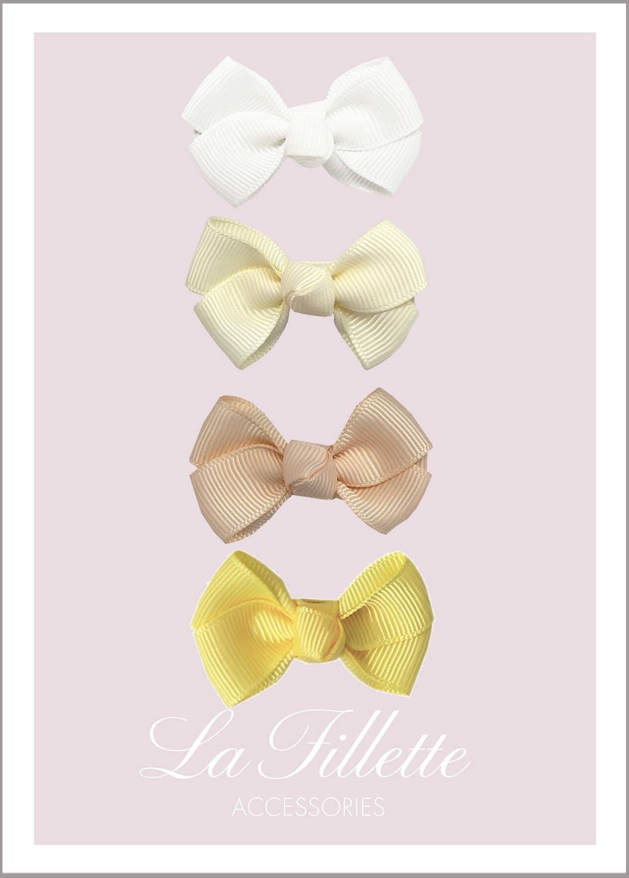 Set di fiocchi per capelli con clip Estelle - Torta al limone