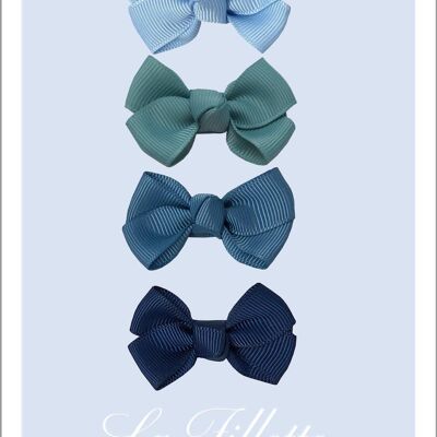 Estelle Clip Hair Bow Set - Ocean