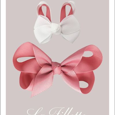 Maxima hair bow set with clip - Bunny and big friend
