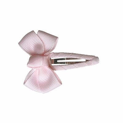 Estelle hair bow with hair clip in pastel pink