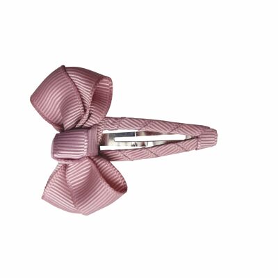 Estelle hair bow with barrette in antique pink