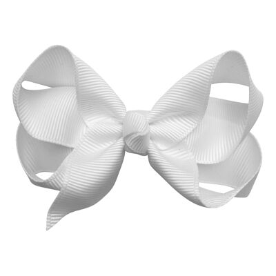 Maxima hair bow with clip in warm white