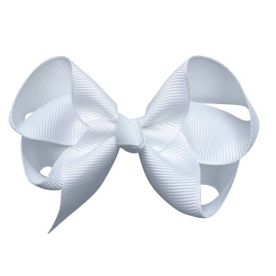 Maxima hair bow with clip in white