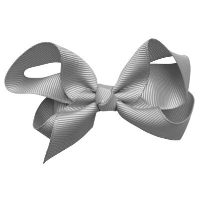Maxima hair bow with clip in soft grey