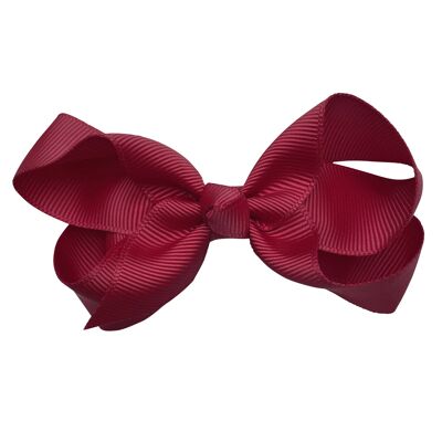 Maxima hair bow with clip in dark red