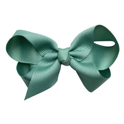 Maxima hair bow with clip in emerald green