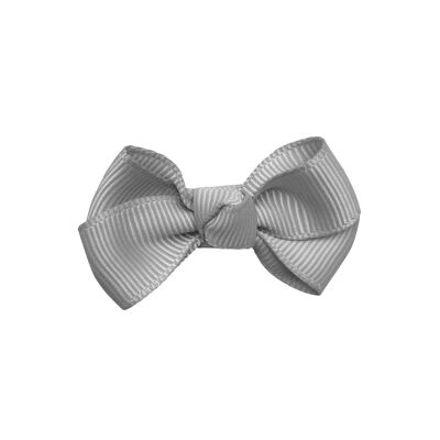 Estelle hair bow with clip in soft grey