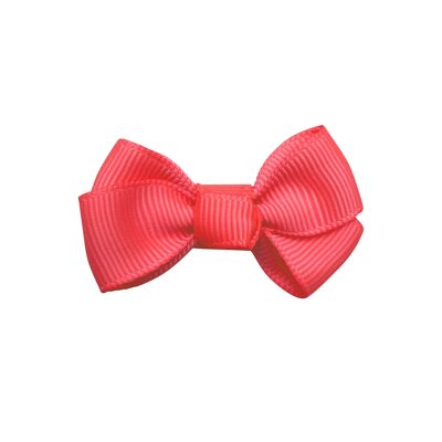 Estelle hair bow with clip in neon coral