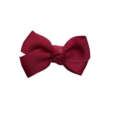 Estelle hair bow with clip in dark red
