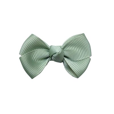 Estelle hair bow with clip in pale green