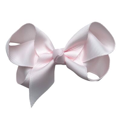 Maxima hair bow with clip in pastel pink