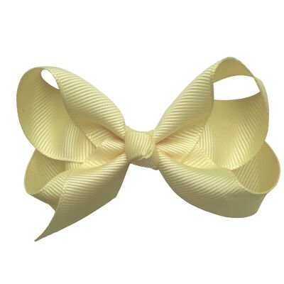 Maxima hair bow with clip in lemon yellow